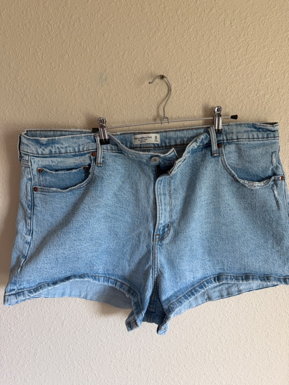 Abercrombie & Fitch Light Blue Denim High-Rise Cutoff Shorts